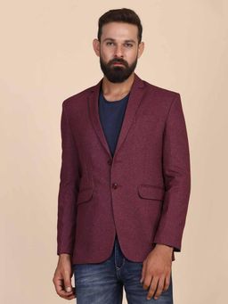 TAHVO - Mens Suede Maroon Blazer