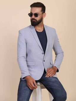 TAHVO - Mens Suede Blue Blazer