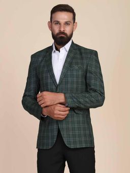 TAHVO - Mens Tweed Green Checks Blazer