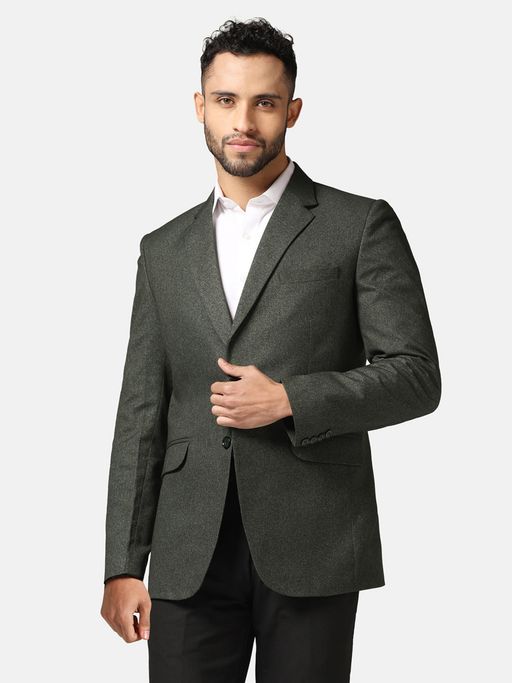 TAHVO Mens Green Suede Blazer