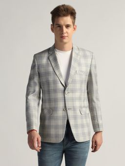 TAHVO - Mens Light Grey Checks Tweed Blazer