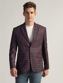TAHVO - Mens Red Checks Tweed Blazer