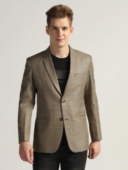 TAHVO - Mens Brown Checks Tweed Blazer