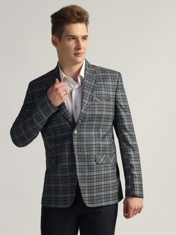 TAHVO - Mens Blue Checks Tweed Blazer