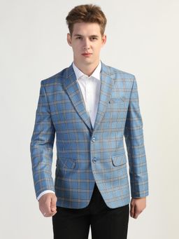 TAHVO - Mens Blue Checks Tweed Blazer