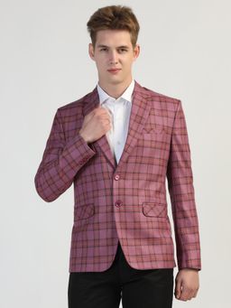 TAHVO - Mens Purple Checks Blazer