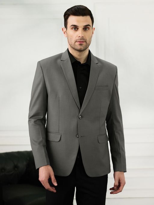 TAHVO Mens Dark Grey Classic Blazer
