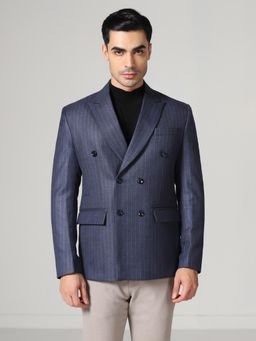 TAHVO - Blue Stripes Double Breasted Blazer