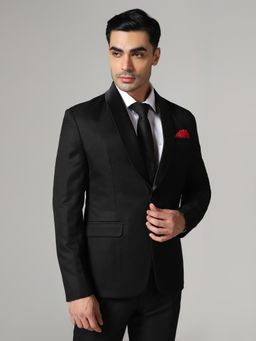 TAHVO - Mens Pocket Square Black Tuxedo Blazer