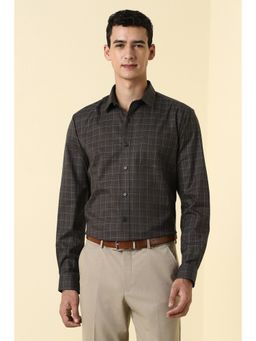 Allen Solly - Mens Brown Checks Full Sleeves Formal Shirt