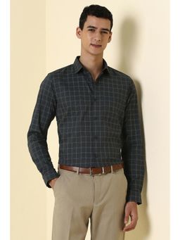 Allen Solly - Mens Black Checks Full Sleeves Formal Shirt