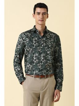 Allen Solly - Mens Green Sport Fit Floral Full Sleeves Casual Shirt