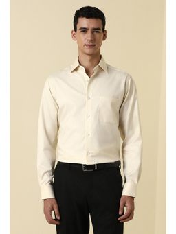 Allen Solly - Mens Beige Textured Full Sleeves Formal Shirt