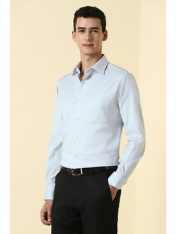 Allen Solly - Mens Light Blue Textured Full Sleeves Formal Shirt