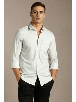 Louis Philippe - Mens Grey Print Full Sleeves Casual Shirt