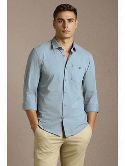 Louis Philippe - Mens Light Blue Print Full Sleeves Casual Shirt
