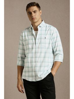 Louis Philippe - Mens Blue Checks Full Sleeves Casual Shirt