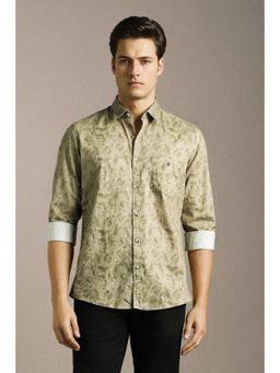 Louis Philippe - Mens Green Print Full Sleeves Casual Shirt