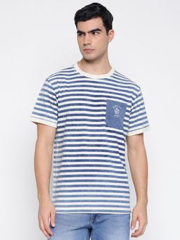 Guess - Blue Blood Salt Horizontal Stripes Regular Fit T-Shirt