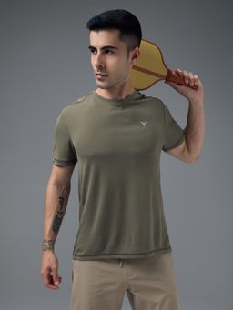Technosport - Mens Olive TECHNOCOOL+ Solid Slim Fit T-Shirt