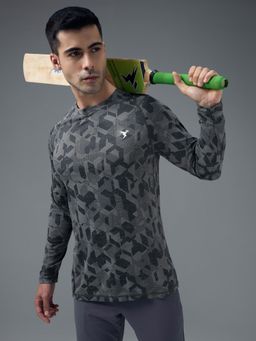 Technosport - Mens Grey DOUBLE COOL Jacquard Slim Fit T-Shirt