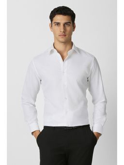 Van Heusen - Mens White Textured Full Sleeves Formal Shirt