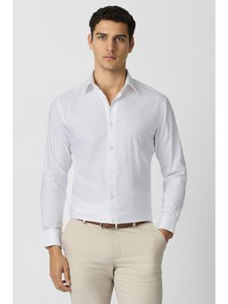 Van Heusen - Mens White Solid Full Sleeves Formal Shirt