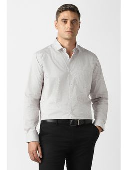 Van Heusen - Mens Grey Print Full Sleeves Formal Shirt
