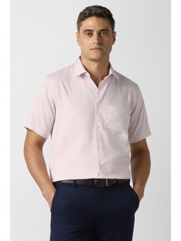 Van Heusen - Mens Pink Textured Half Sleeves Wedding Shirt