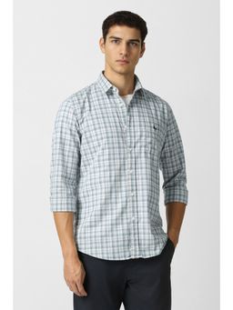 Van Heusen - Mens Blue Checks Full Sleeves Casual Shirt