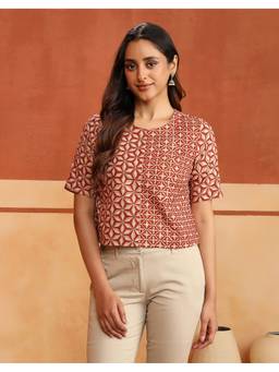 Fabindia - Red Cotton Short Top