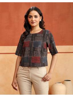 Fabindia - Multicolor Cotton Printed Short Top