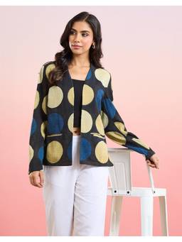 Fabindia - Black Cotton Ajrakh Printed Jacket