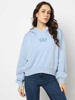 GAP - Blue Women's Typography Hooded Sweatshirt