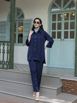 TITTLI - Women's Satin Solid Co-Ords