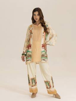 TITTLI - Women Round Neck Printed Viscose Rayon Multicolor Co-Ords