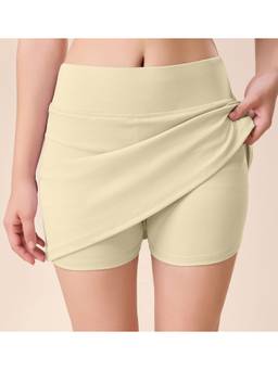 Trendmalls - Beige Women High Waist Short Style Skirt