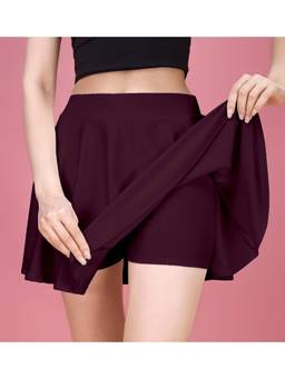 Trendmalls - Purple Womens High Waist Solid Short Style Skirt