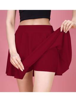 Trendmalls - Red Womens High Waist Solid Short Style Skirt
