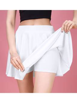 Trendmalls - White Womens High Waist Solid Short Style Skirt