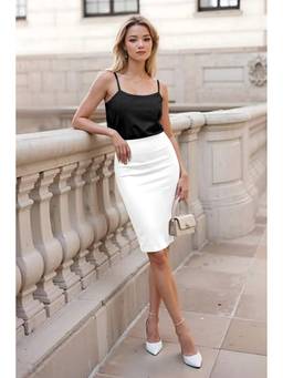 Trendmalls - White Womens Bodycon Skirt