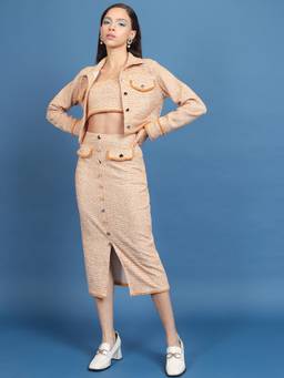 TOKYO TALKIES - Top And Coat With Skirt