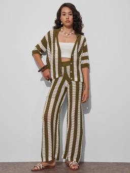 TOKYO TALKIES - Multicolor Cotton Striped Co-Ords