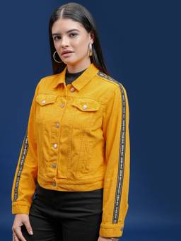 TOKYO TALKIES - Women Yellow Regular Fit Denim Jacket