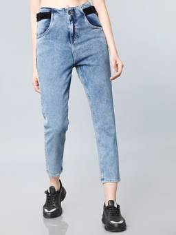 TOKYO TALKIES - Blue Women Blue Relaxed Fit High-Rise Stretchable Jeans