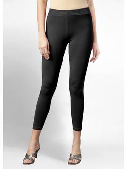 Trendmalls - Women's Black Cotton Elastane Stretch Leggings