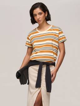 DILLINGER - Women's Cotton Stripes Multicolor Tshirt