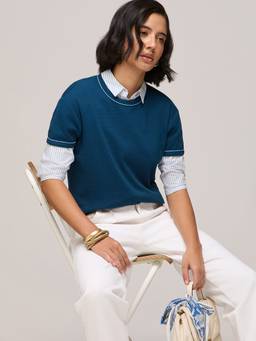 DILLINGER - Women's Cotton Solid Blue Tshirt