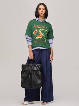DILLINGER - Women's Cotton Printed Green Tshirt