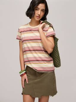 DILLINGER - Women's Cotton Stripes Multicolor Tshirt